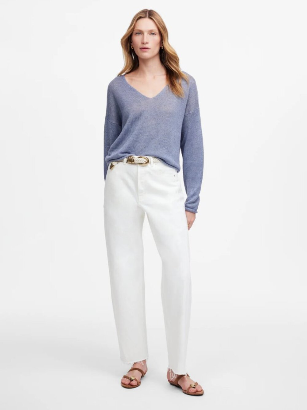 Madewell Pieced Barrel-Leg Jeans In White Size 29 NWT